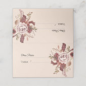 秋の素朴開花ライトベージュウォーター色 プレイスカード (外部開封)