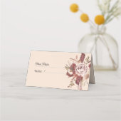 秋の素朴開花ライトベージュウォーター色 プレイスカード (裏面)