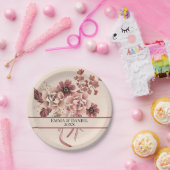 秋の素朴開花ライトベージュウォーター色 ペーパープレート (パーティー)