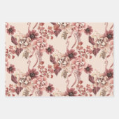 秋の素朴開花ライトベージュウォーター色 ラッピングペーパーシート (正面3)