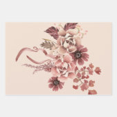 秋の素朴開花ライトベージュウォーター色 ラッピングペーパーシート (正面2)