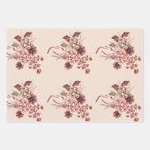 秋の素朴開花ライトベージュウォーター色 ラッピングペーパーシート (正面)