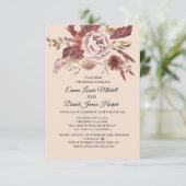 秋の素朴開花ライトベージュウォーター色 招待状 (スタンド正面)