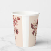 秋の素朴開花ライトベージュウォーター色 紙コップ (右)