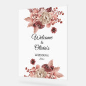 秋の素朴開花水彩 アクリルサイン (傾斜)