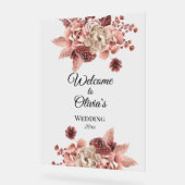 秋の素朴開花水彩 アクリルサイン (傾斜)