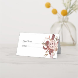 秋の素朴開花水彩 プレイスカード