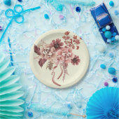 秋の素朴開花水彩 ペーパープレート (パーティー)