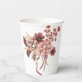 秋の素朴開花水彩 紙コップ (裏面)