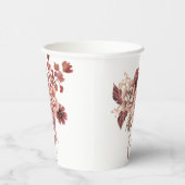 秋の素朴開花水彩 紙コップ (右)