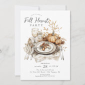 秋の素朴集会の感謝祭招待状 招待状 (正面)