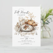 秋の素朴集会の感謝祭招待状 招待状 (スタンド正面)