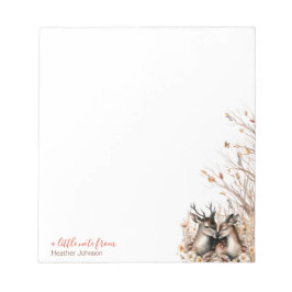 秋の素朴鹿カスタム ノートパッド