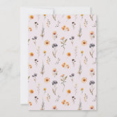 秋の紫とオレンジの野結婚花 招待状 (裏面)