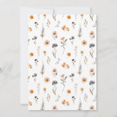 秋の紫とオレンジの野結婚花 招待状 (裏面)