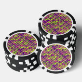 秋の紫と緑はかりで測 ポーカーチップ (積み重ね)