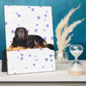 秋の紫のハート フォトプラーク (側面)