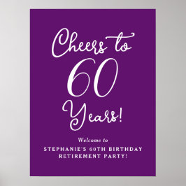 秋の紫の応援60年の退職 ポスター