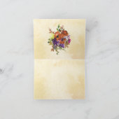 秋の紫の焦げたオレンジフローラありがとう サンキューカード (内部)