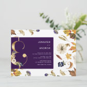 秋の紫の葉とフローラ結婚の出現 招待状 (スタンド正面)