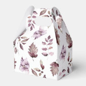 秋の紫エレガントの花の赤ちゃんシャワー フェイバーボックス (裏面サイド)