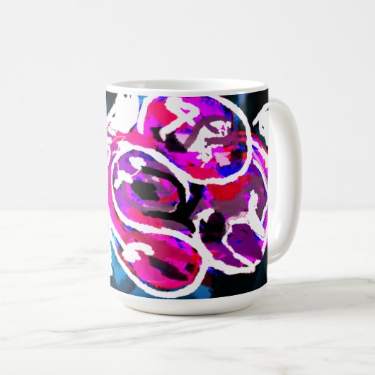 秋の紫バラ コーヒーマグカップ (正面右)