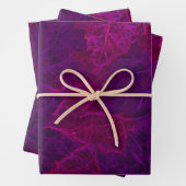 秋の紫ピンクネオンダークメープル葉 ラッピングペーパーシート (インサイチュ)