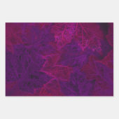 秋の紫ピンクネオンダークメープル葉 ラッピングペーパーシート (正面)