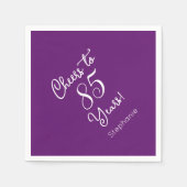 秋の紫応援85年85誕生日 スタンダードカクテルナプキン (正面)