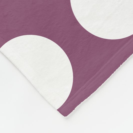 秋の紫色の幾何学白色水玉模様 フリースブランケット (角)