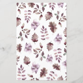 秋の紫色の花赤ちゃんシャワー絵文字ゲーム (裏面)