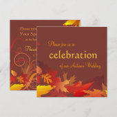 秋の結婚お祝い招待状 招待状 (正面/裏面)