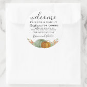 秋の結婚カボチャの歓迎感謝してい品 ラウンドシール (バッグ)