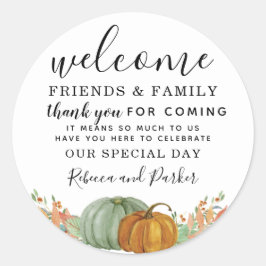 秋の結婚カボチャの歓迎感謝してい品 ラウンドシール