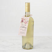 秋の結婚ピンクパーソナライズされた ボトルネックタグ (アングル)