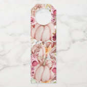 秋の結婚ピンクパーソナライズされた ボトルネックタグ (裏面)