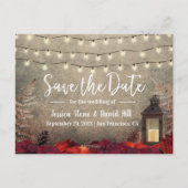 秋の結婚ヴィンテージランタン 案内ポストカード (正面)