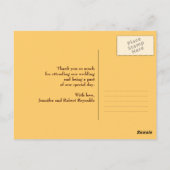秋の結婚式ありがとうポストカード（黄色い背面） ポストカード (裏面)