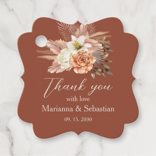 秋の結婚式のお礼 フェイバータグ (正面)