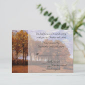 秋の結婚式の出欠確認の招待状。 秋の風景 招待状 (スタンド正面)