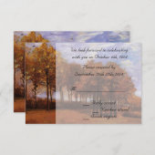 秋の結婚式の出欠確認の招待状。 秋の風景 招待状 (正面/裏面)