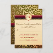 秋の結婚式の出欠確認カード 出欠カード (正面/裏面)