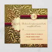 秋の結婚式の出欠確認カード 出欠カード (正面/裏面)