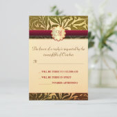 秋の結婚式の出欠確認カード 出欠カード (スタンド正面)