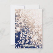 秋の結婚式の出欠確認 - シャンパンとネイビー 招待状 (裏面)