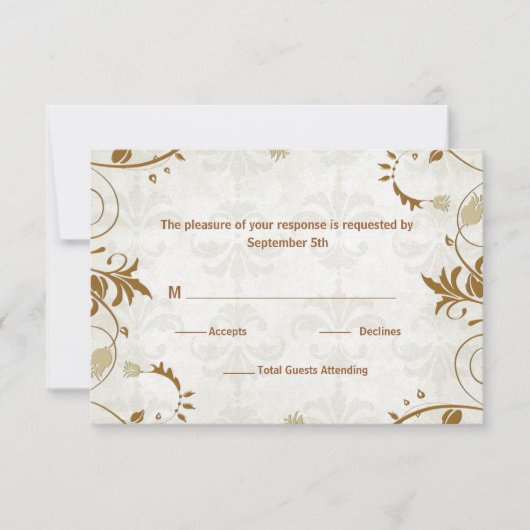 秋の結婚式の応答カード 出欠カード (正面)