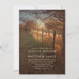 秋の結婚式の招待状の素朴な秋の農場ライト 招待状