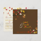 秋の結婚式の招待状/もみじの葉 招待状 (正面/裏面)