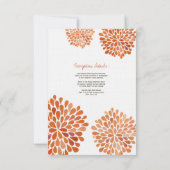 秋の結婚式の招待状 花が咲く レセプションカード 招待状 (裏面)