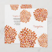 秋の結婚式の招待状 花が咲く レセプションカード 招待状 (正面/裏面)